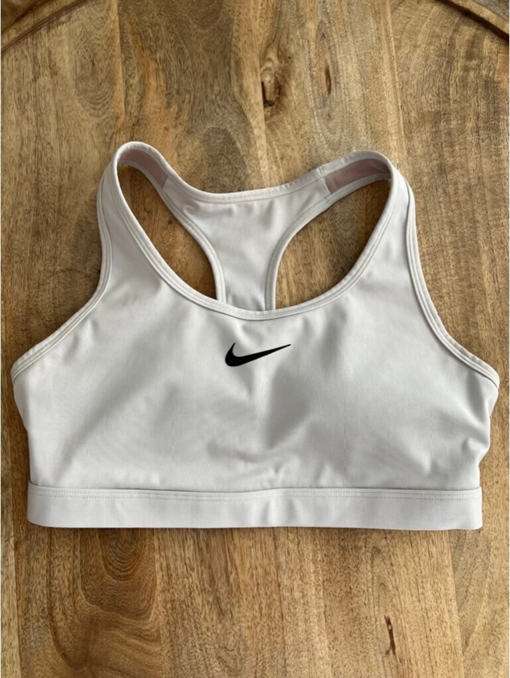 Nike Dri-FIT Swoosh Women's M Light Gray Medium Support Sports Bra Padded Gym